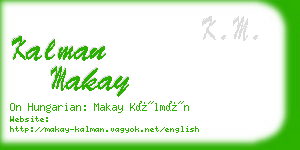 kalman makay business card